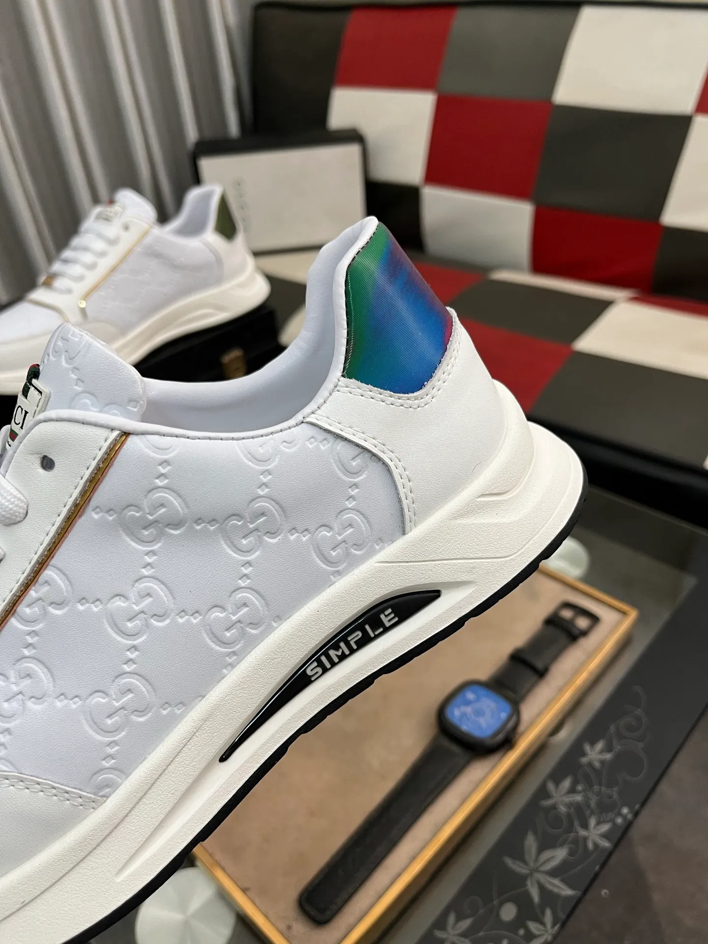 Men's shoes 💰420⌚️⌚️[GUCCI] The latest trendy men's casual shoes, the fabric is made of embossed cowhide imported from Italy, comfortable sheepskin lining + feet, the original outsole is wear-resistant and non-slip, high-level version, exquisite workmanship. Code number: 38-442️⃣Colors available